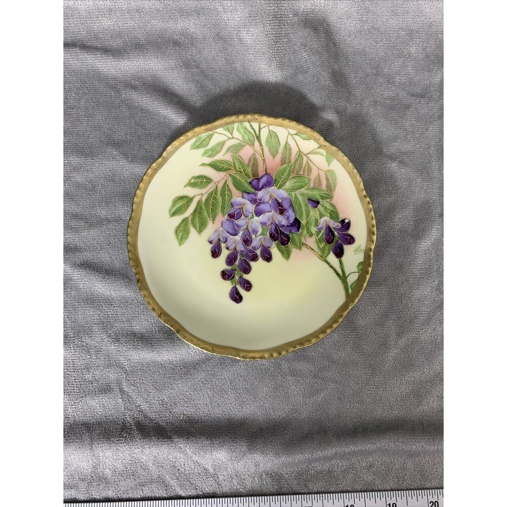 Vintage Beyer & Bock Prussia 6” Salad Plate Hand Painted Floral China